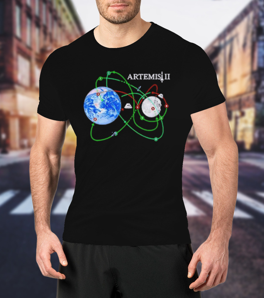 Artemis II NASA Moon Mission Pathways Earth And Moon T-Shirt