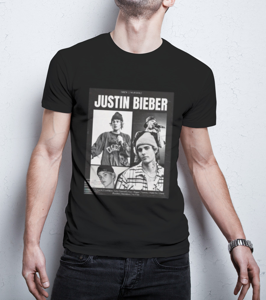 Drew House Viasmule Justin Bieber Collage Love Yourself Peaches Iconic Photos T-Shirt