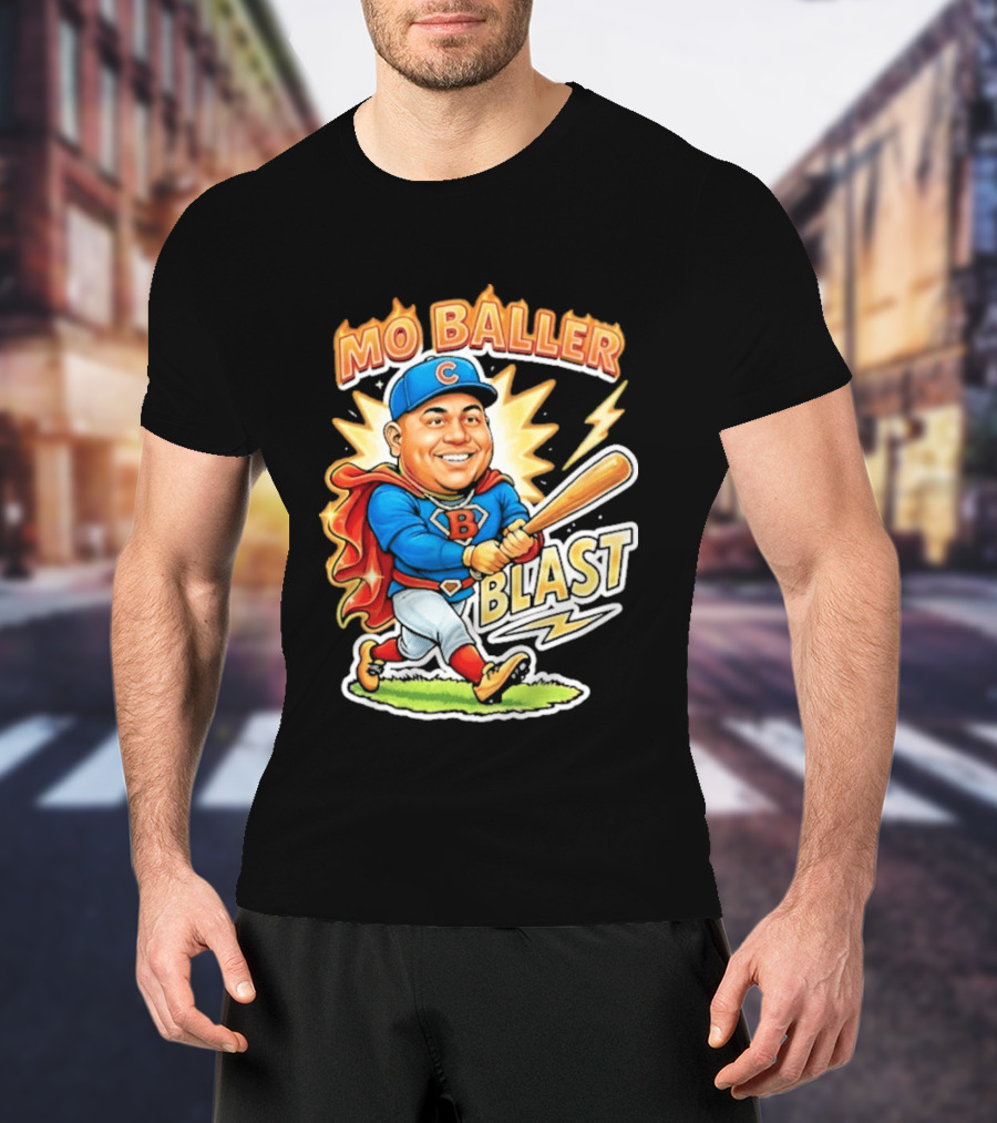 Mo Baller Blast Superhero Baseball Power T-Shirt