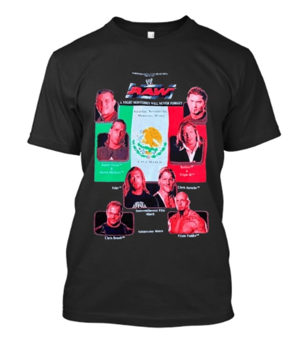 WWE Raw WrestleMania Monterrey Cage Match Featuring Randy Orton Shawn Michaels Batista Triple H Chris Jericho Shelton Benjamin Edge T-Shirt