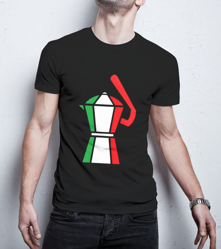 Italy Coffee Pot Italian Flag Colors White T-Shirt