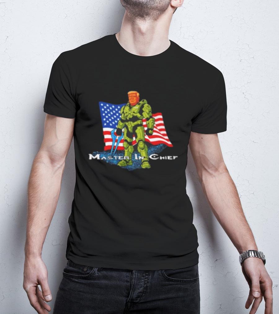 Donald Trump Master In Chief American Flag Spartan Suit T-Shirt