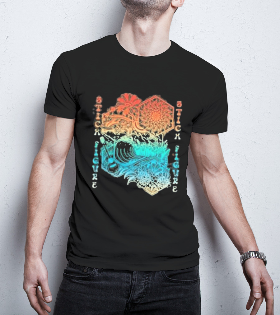 Stick Figure Coastal Cruiser Sun And Waves T-Shirt