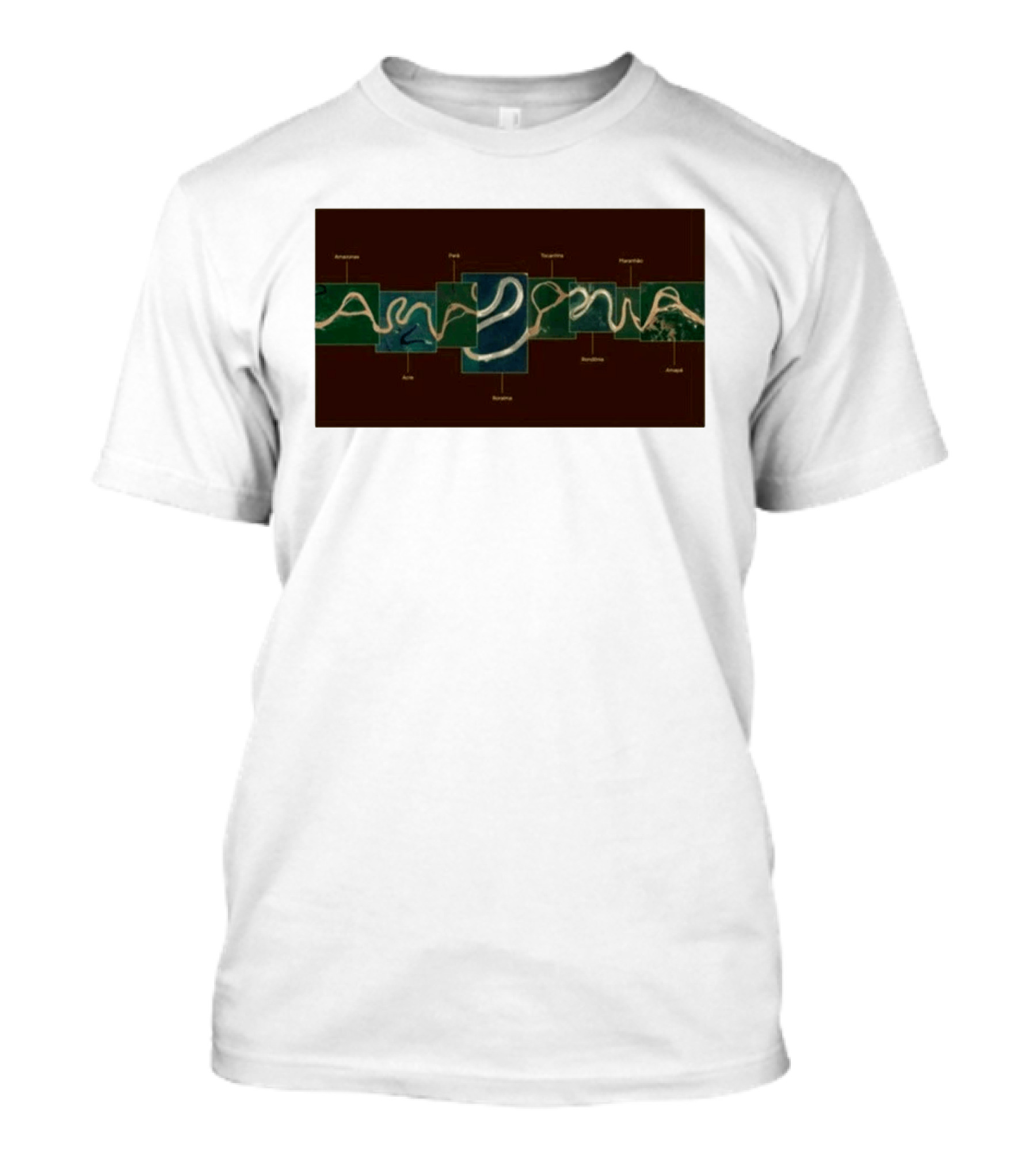 Amazonia Amazon River Map 2026 Peru Anavilhanas Mapará Teotônio Rondônia Amupá Açu Amacá T-Shirt