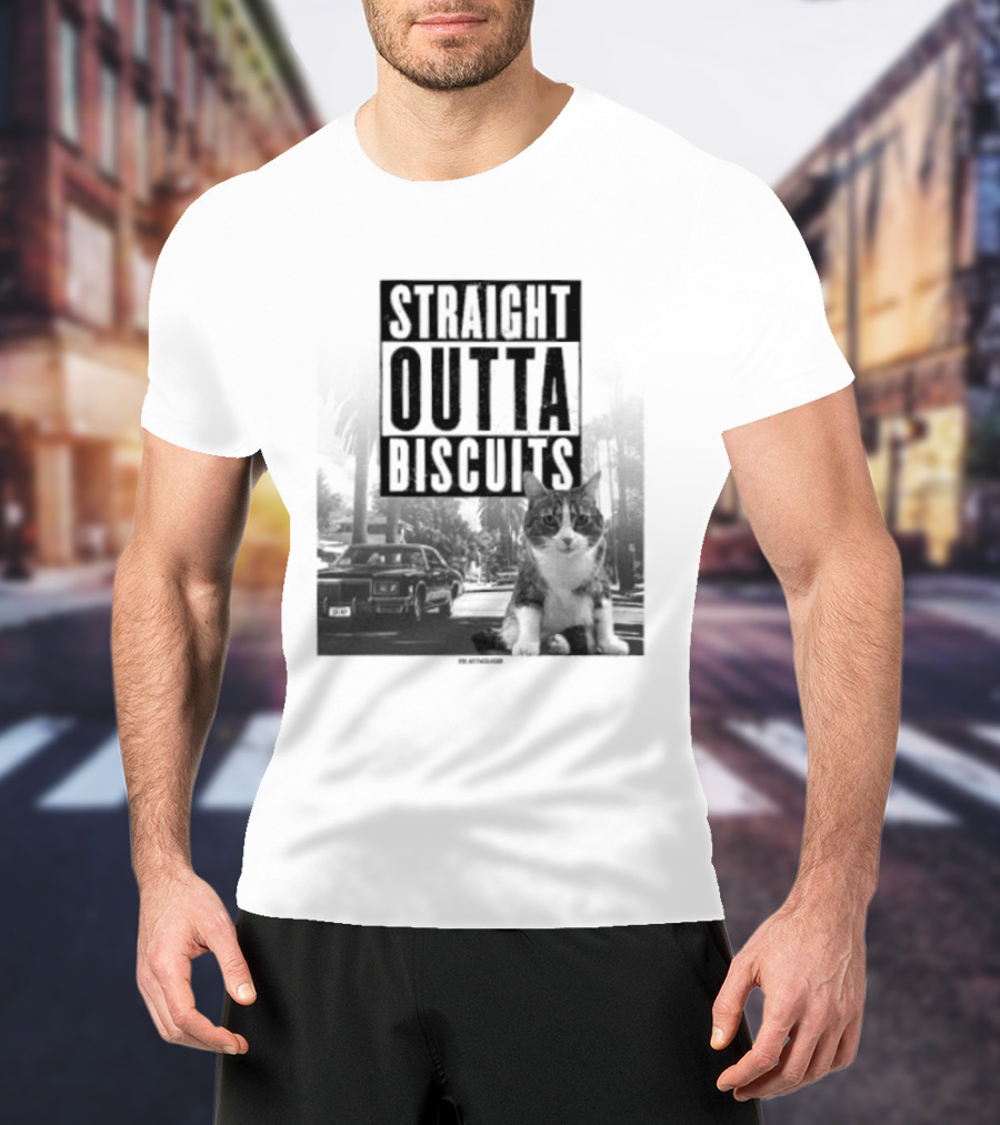Straight Outta Biscuits Dr. Matt McGlasson Cat Humor T-Shirt