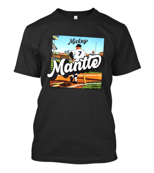 Mickey Mantle New York Yankees Baseball Stadium Number 7 T-Shirt