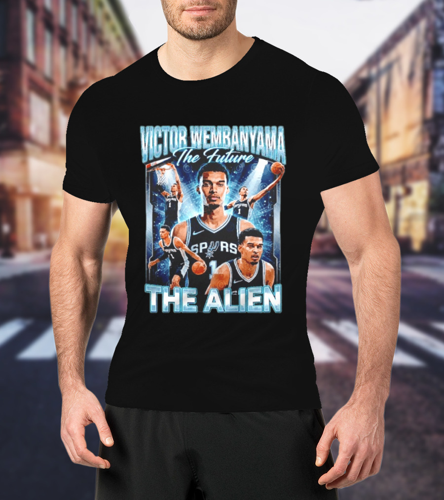 Victor Wembanyama The Future San Antonio Spurs The Alien Basketball Collage T-Shirt