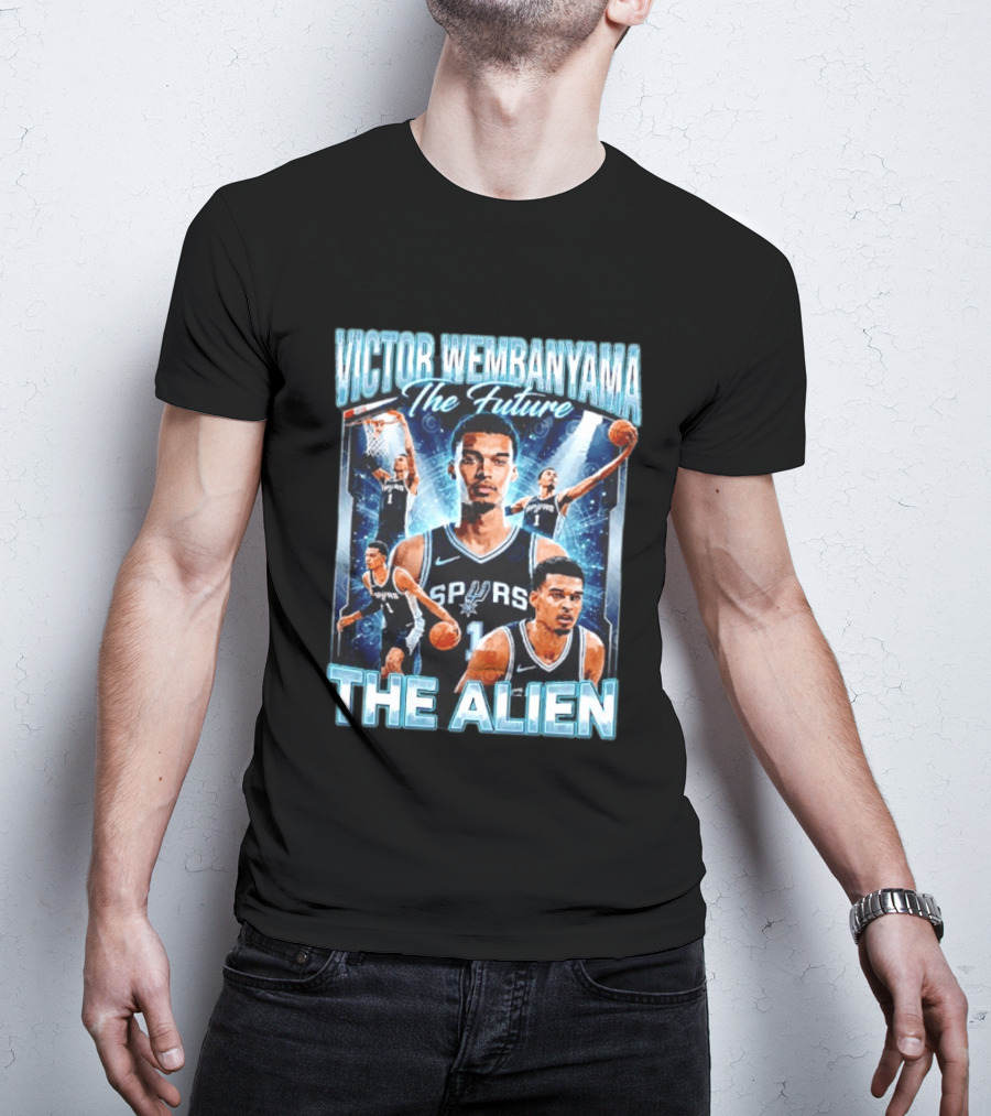 Victor Wembanyama The Future San Antonio Spurs The Alien Basketball Collage T-Shirt
