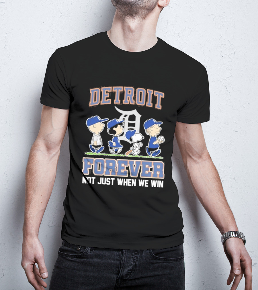Detroit Peanuts Characters Forever Not Just When We Win T-Shirt