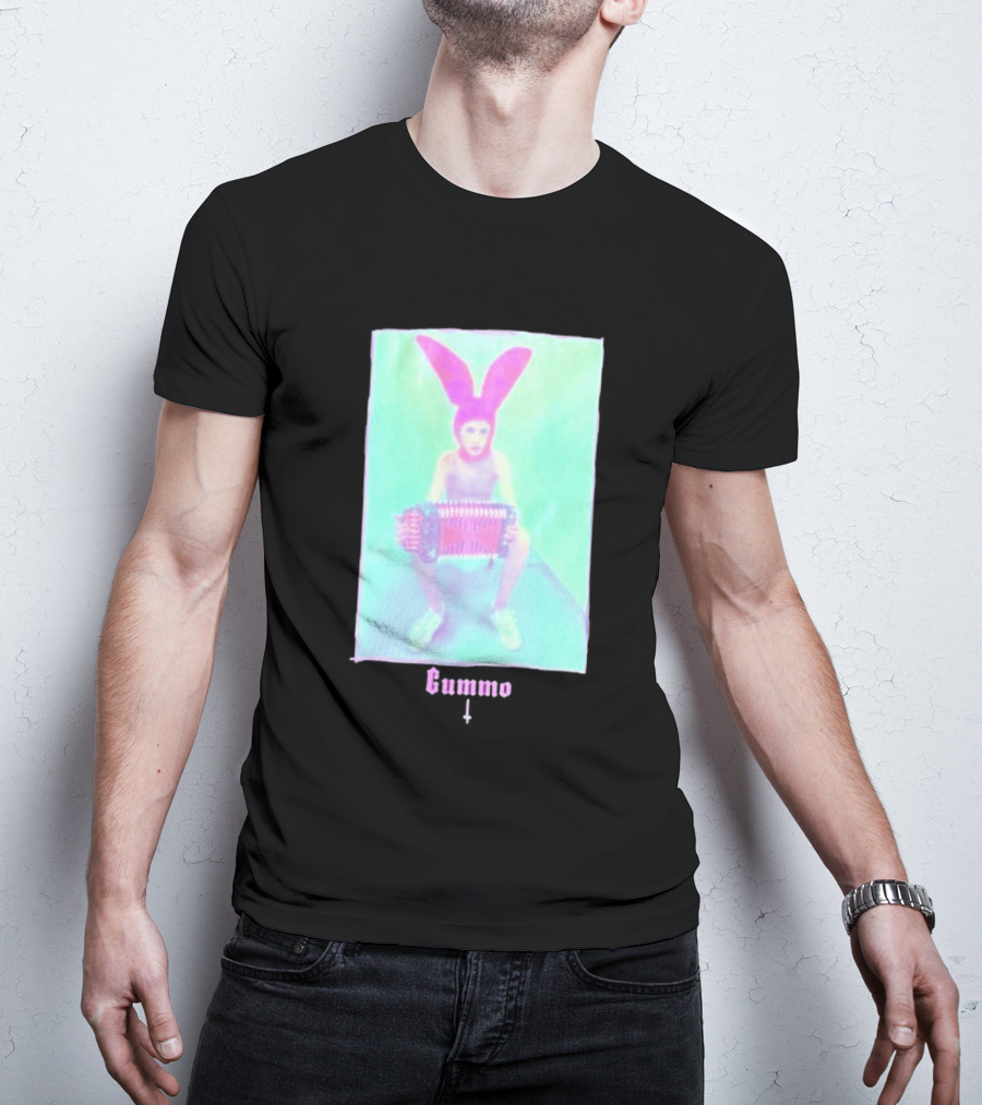 Gummo Bunny With Accordion And Pink Ears T-Shirt