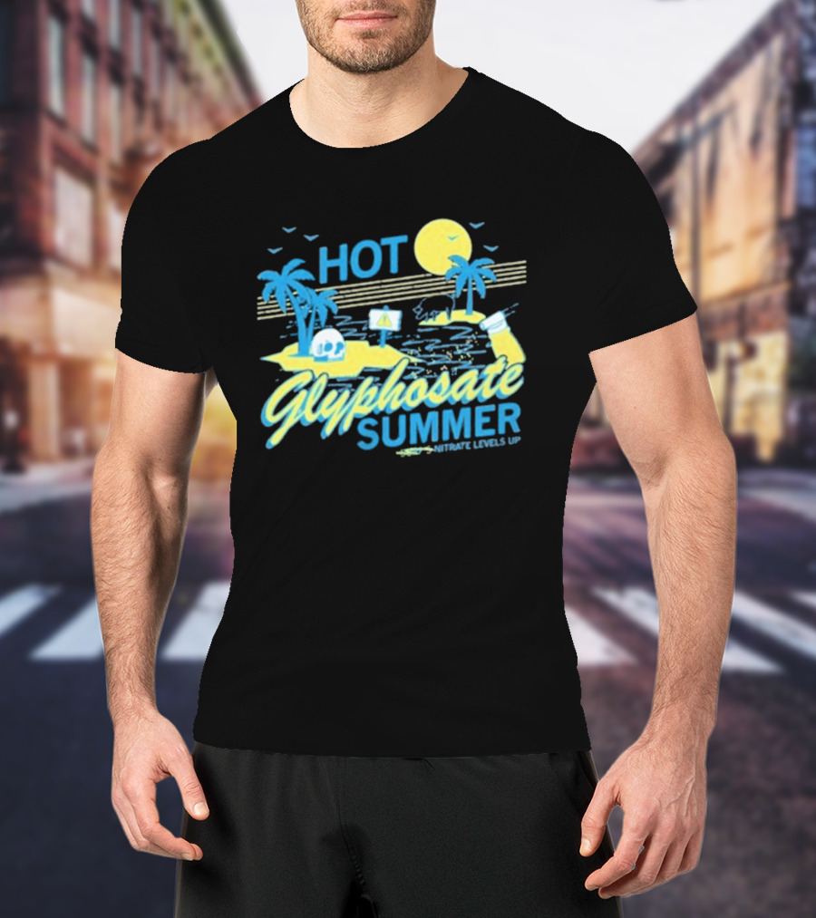 HOT Glyphosate Summer Saturate Levels Up Tropical Island Vibes T-Shirt