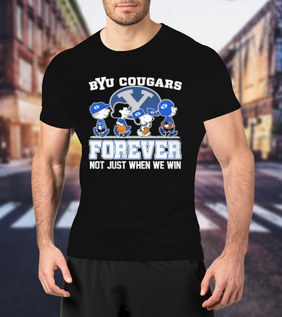 BYU Cougars Peanuts Abbey Road Forever Not Just When We Win T-Shirt