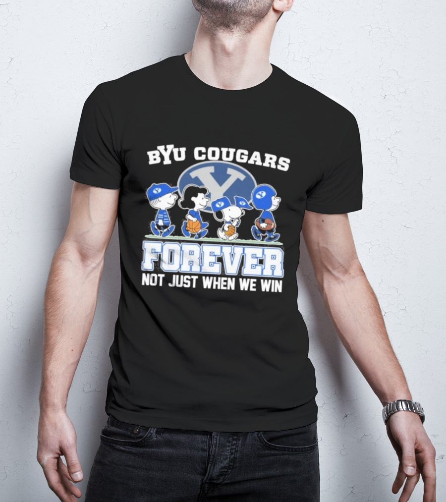 BYU Cougars Peanuts Abbey Road Forever Not Just When We Win T-Shirt