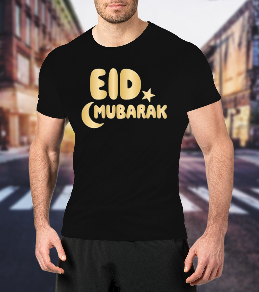 Eid Mubarak Crescent Moon And Star T-Shirt