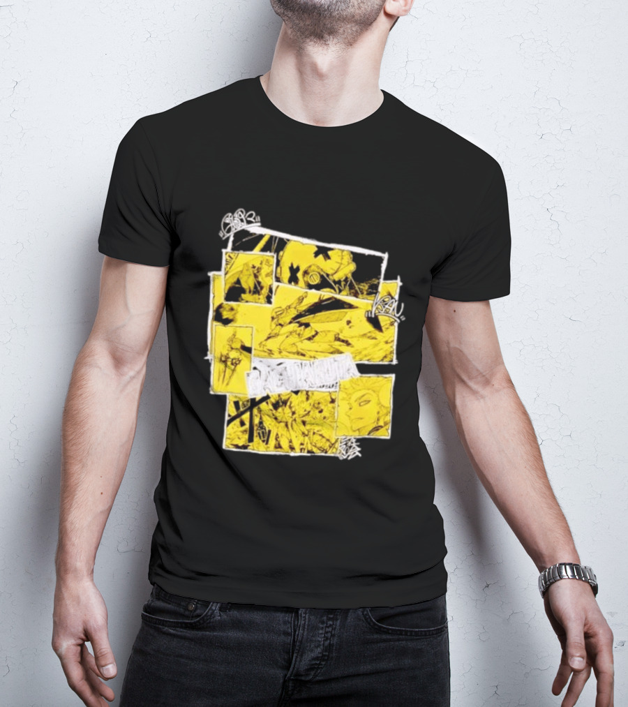 Gachiakuta Enjin Manga Panel Collage Yellow And Black Comic T-Shirt