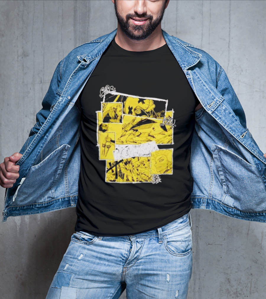 Gachiakuta Enjin Manga Panel Collage Yellow And Black Comic T-Shirt