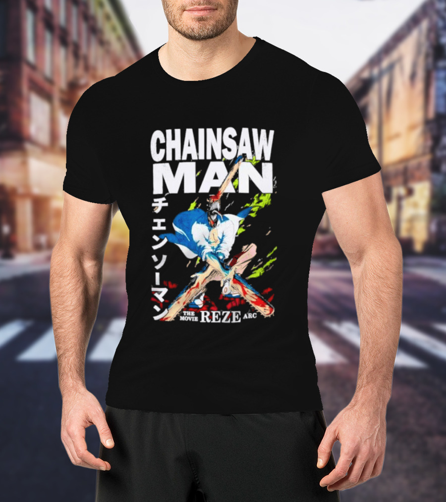 Chainsaw Man Movie Reze Arc Splatter Bold Japanese T-Shirt