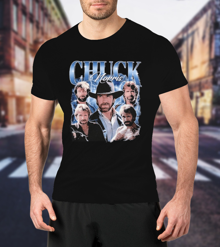 CHUCK NORRIS Iconic Cowboy Multiple Images T-Shirt