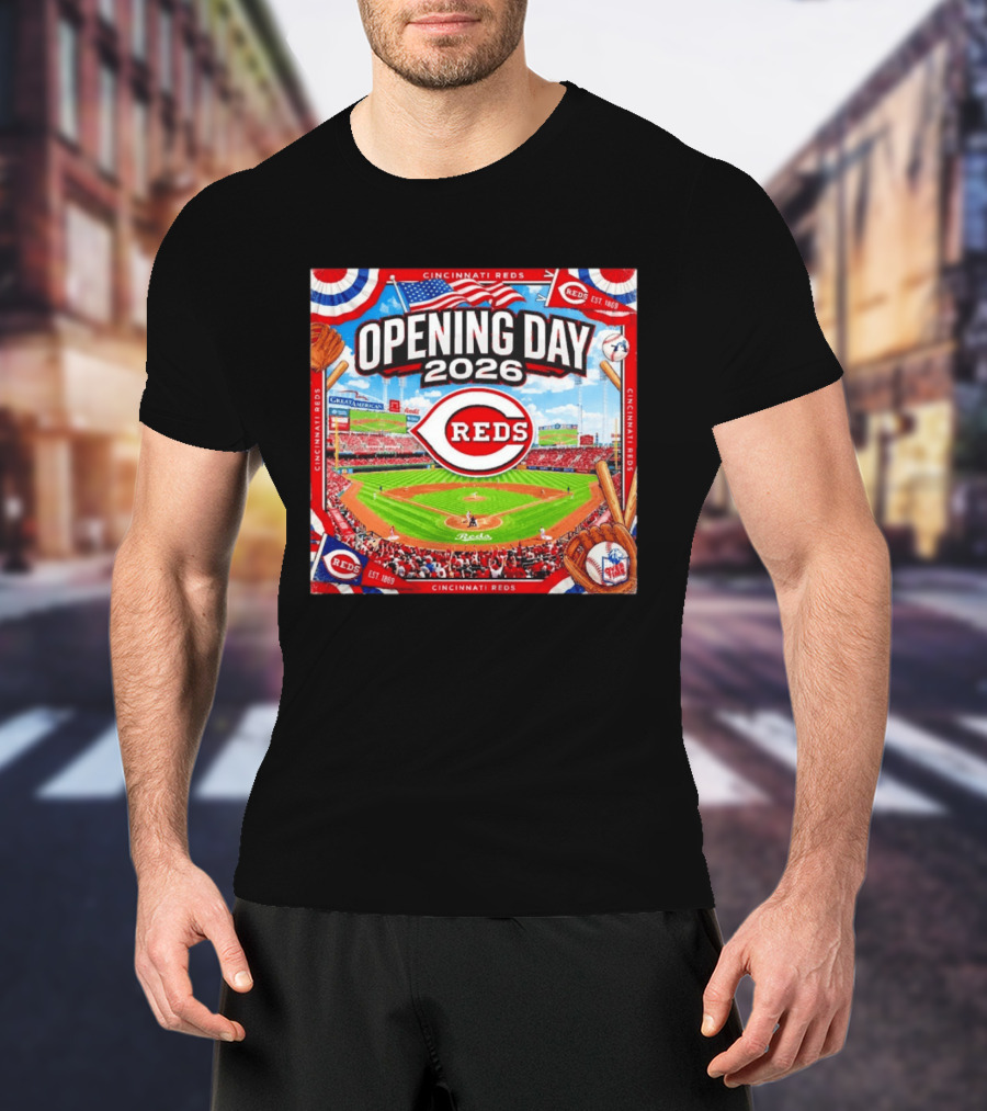 Cincinnati Reds Opening Day 2026 Great American Ball Park Baseball Celebration T-Shirt