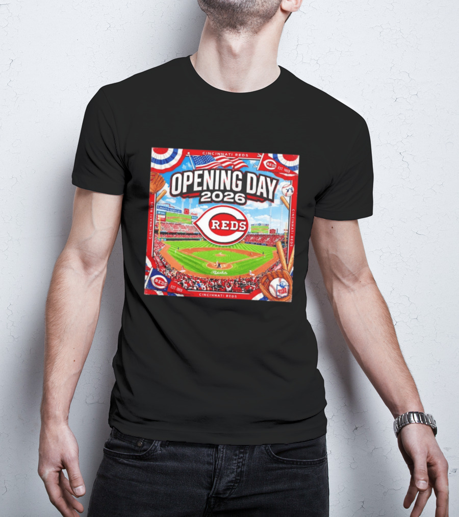 Cincinnati Reds Opening Day 2026 Great American Ball Park Baseball Celebration T-Shirt