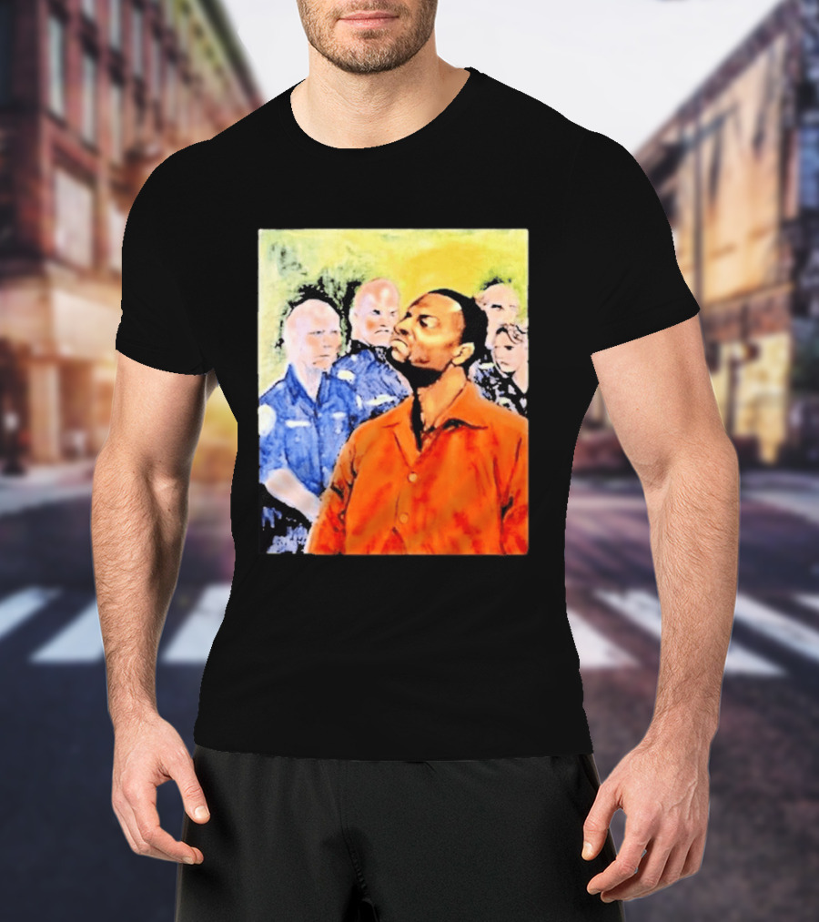 Rodney Hilton Jr Cloutfishing Artwork With Police Officers T-Shirt