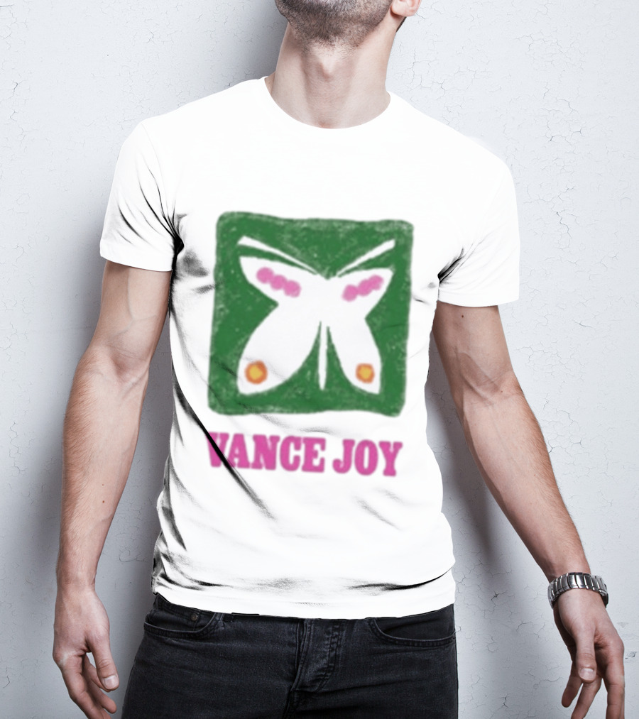 Vance Joy Butterfly Green Pink White T-Shirt