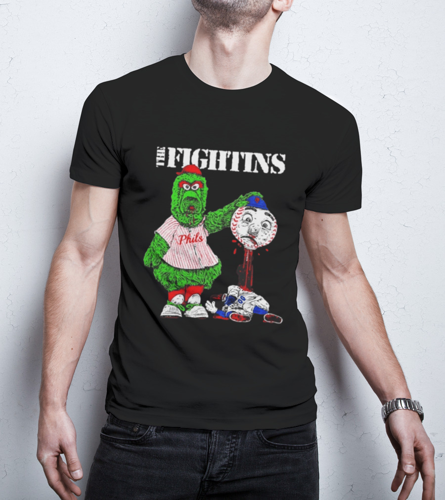 The Fightins Phillie Phanatic Philadelphia Phillies Holding Mr. Met T-Shirt