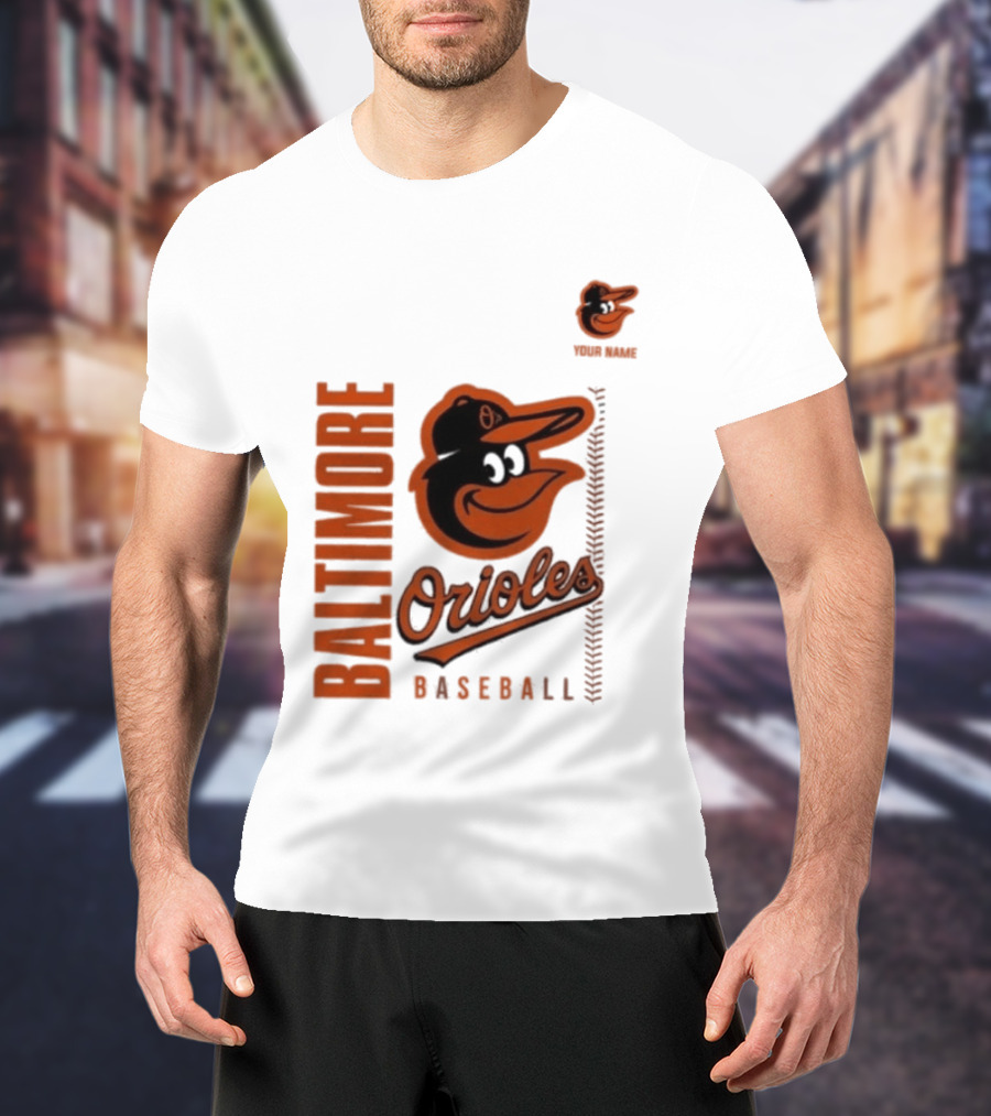 Baltimore Orioles Baseball Team Logo With Mascot Bird T-Shirt