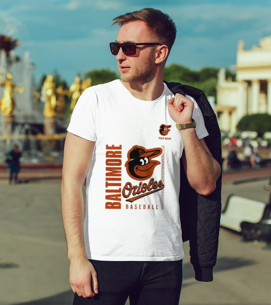 Baltimore Orioles Baseball Team Logo With Mascot Bird T-Shirt