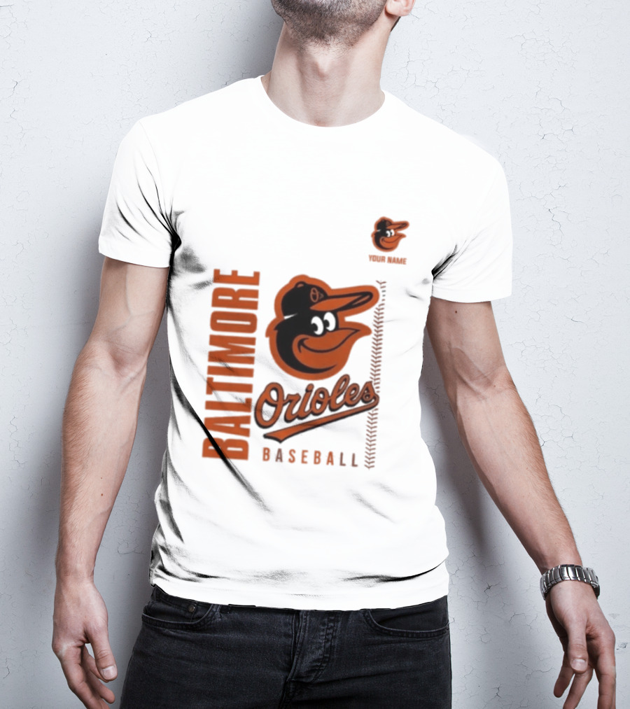 Baltimore Orioles Baseball Team Logo With Mascot Bird T-Shirt