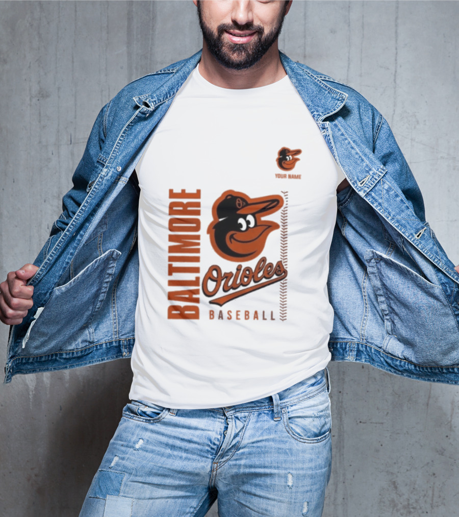 Baltimore Orioles Baseball Team Logo With Mascot Bird T-Shirt