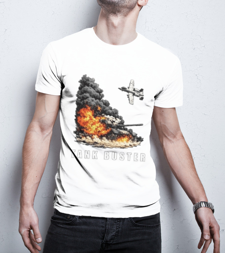 Tank Buster Explosion Fighter Plane Attack T-Shirt