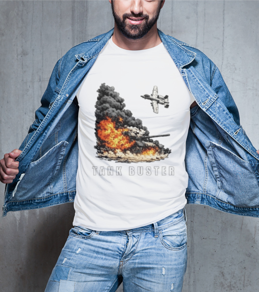 Tank Buster Explosion Fighter Plane Attack T-Shirt