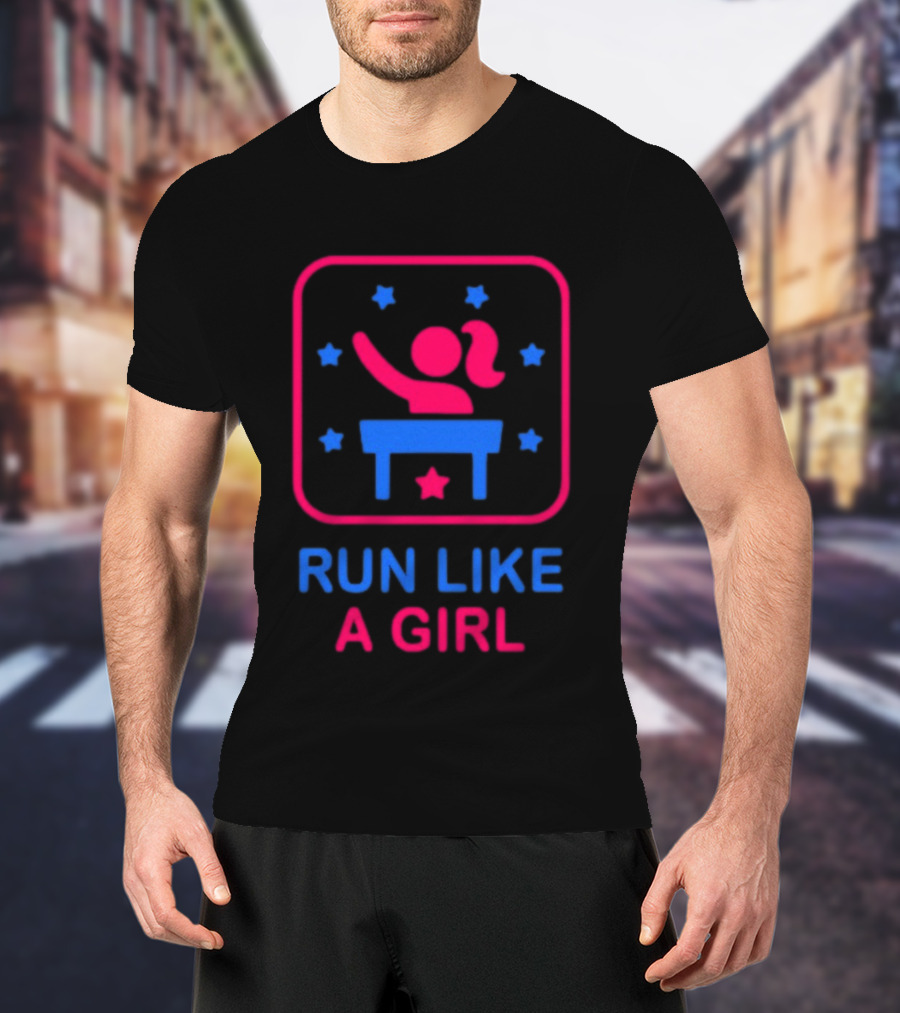 Run Like A Girl Happy Women's History Month Empowerment Stars T-Shirt
