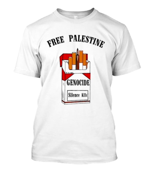 Free Palestine Genocide Silence Kills Cigarette Pack T-Shirt