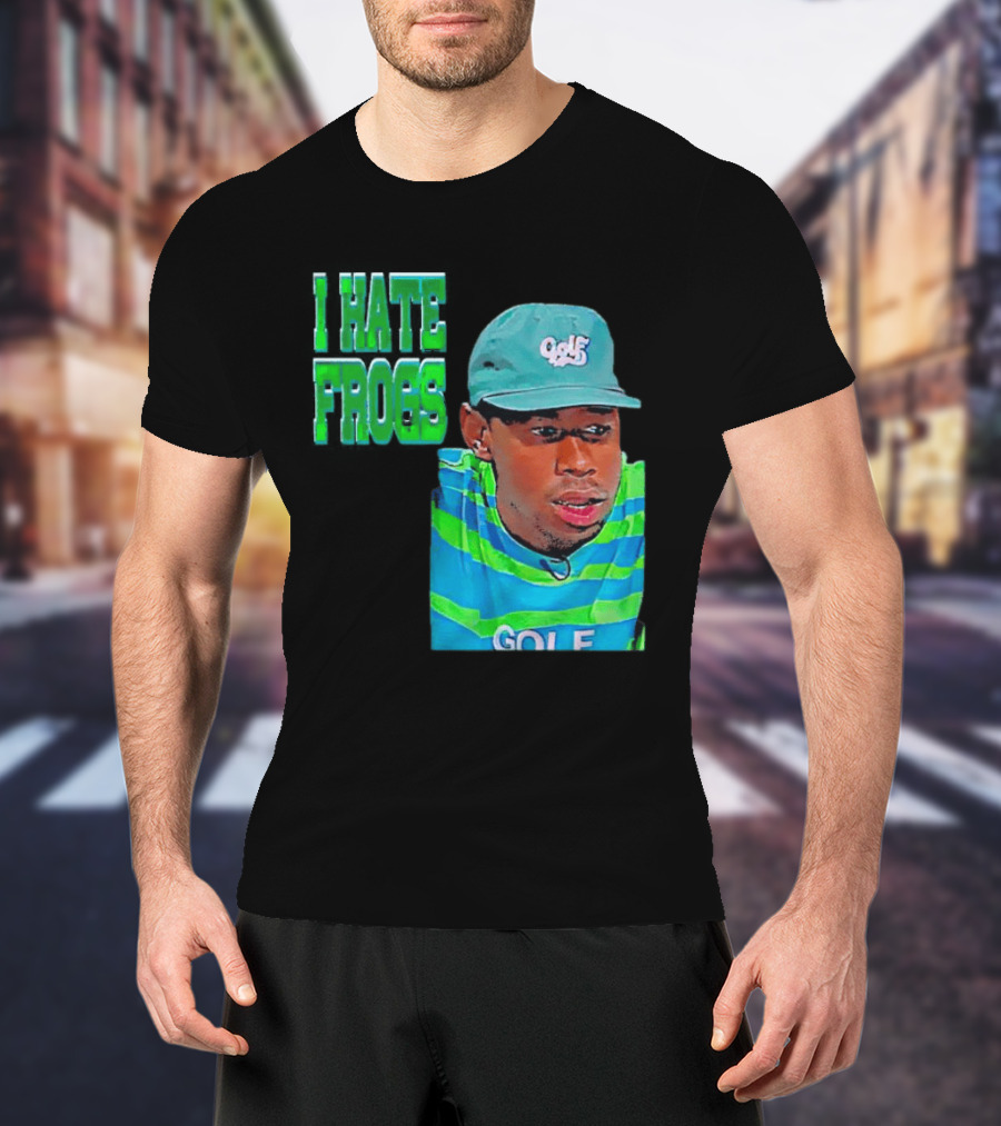 Tyler The Creator I Hate Frogs Meme Golf Hat Striped T-Shirt