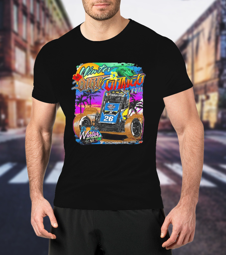 Winter Dirt Games XVII Sprint Car Yokohama Tires FloRacing 26 Tropical T-Shirt