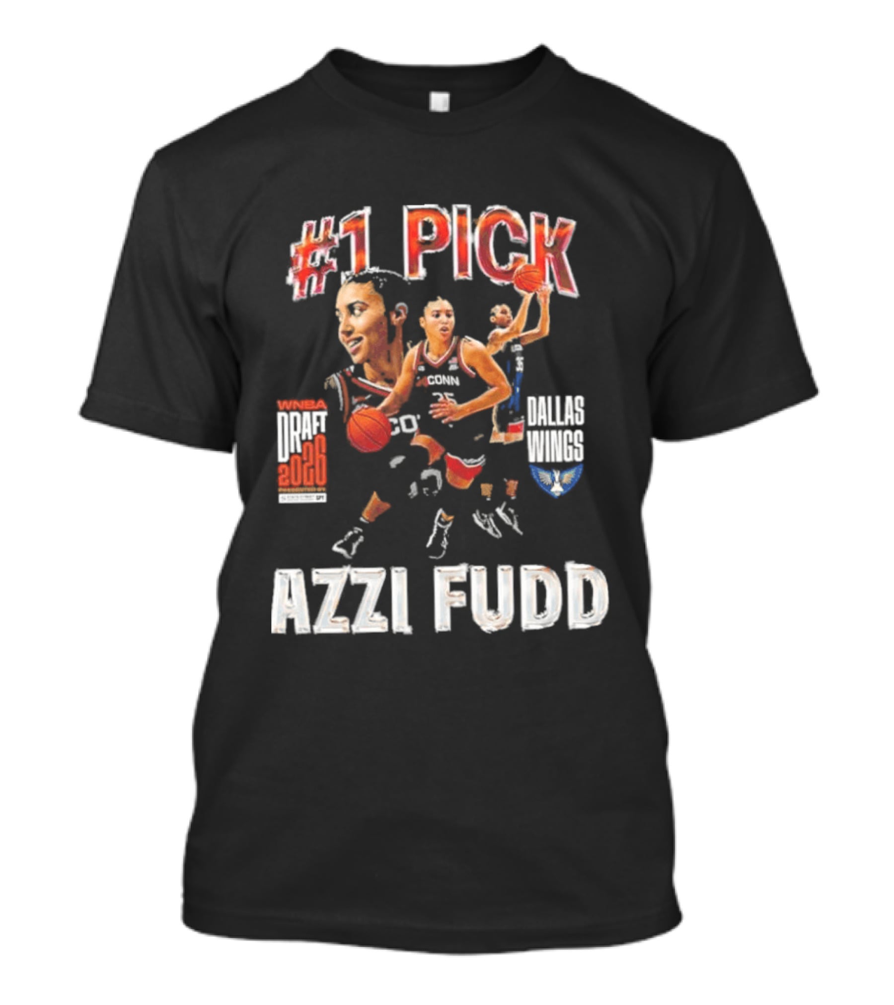 Azzi Fudd No 1 Pick 2026 WNBA Draft Dallas Wings T-Shirt