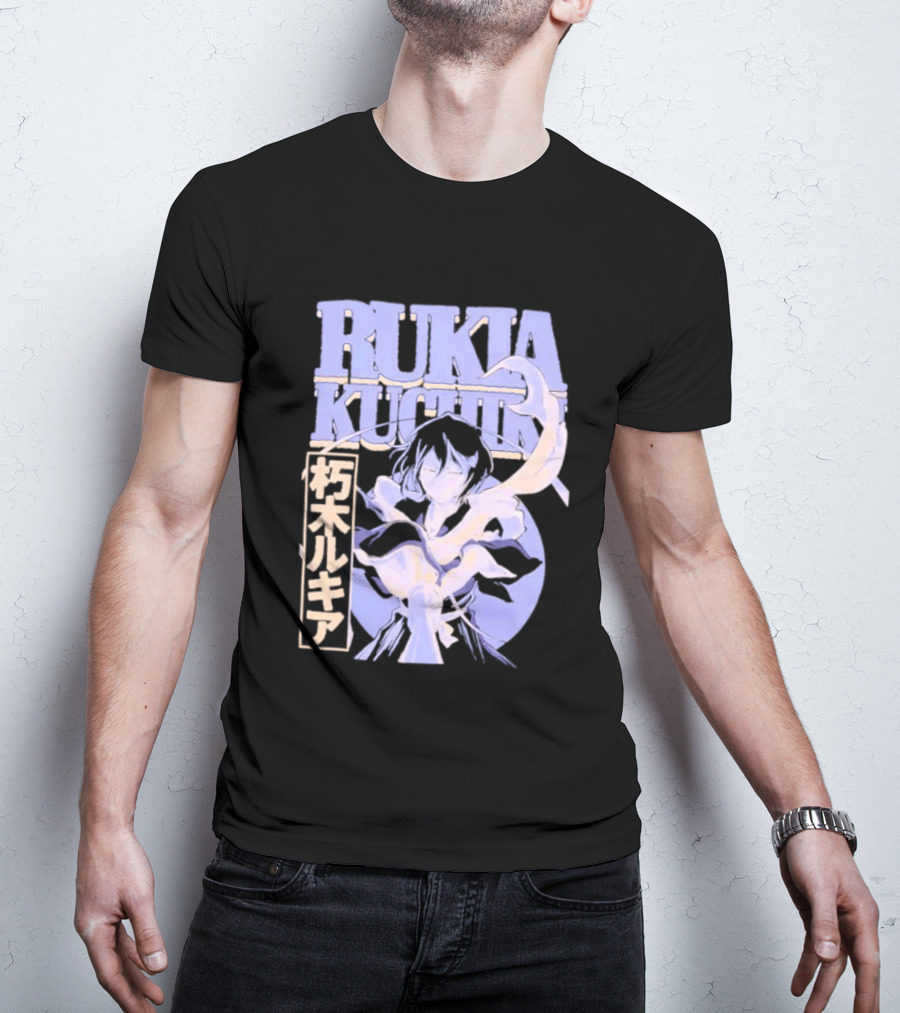 Bleach Rukia Kuchiki Anime Character Illustration Japanese T-Shirt