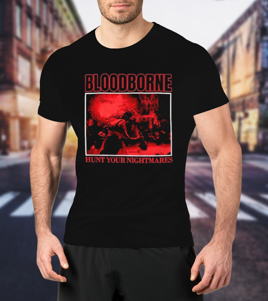 Bloodborne Hunt Your Nightmares Red Hunter Gamers Merch Fan T-Shirt