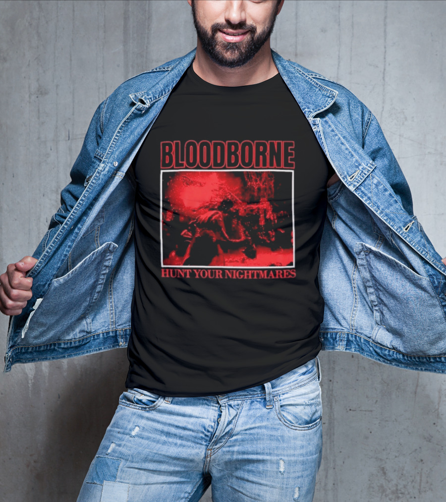 Bloodborne Hunt Your Nightmares Red Hunter Gamers Merch Fan T-Shirt