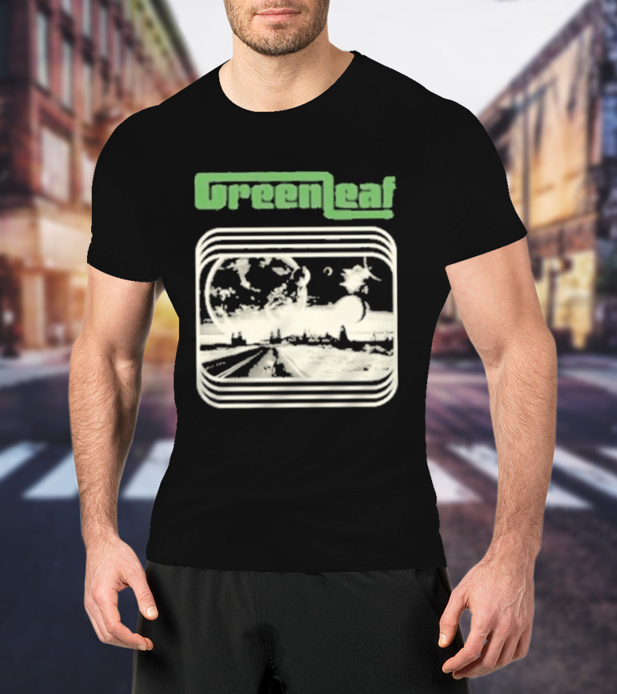 Greenleaf Black Space Scenic Globe With Railway Tracks T-Shirt