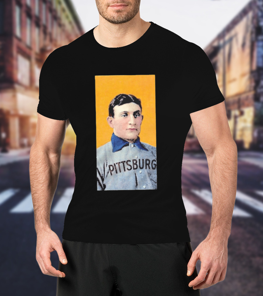 Pittsburgh Vintage Honus Wagner Baseball Player Card T-Shirt