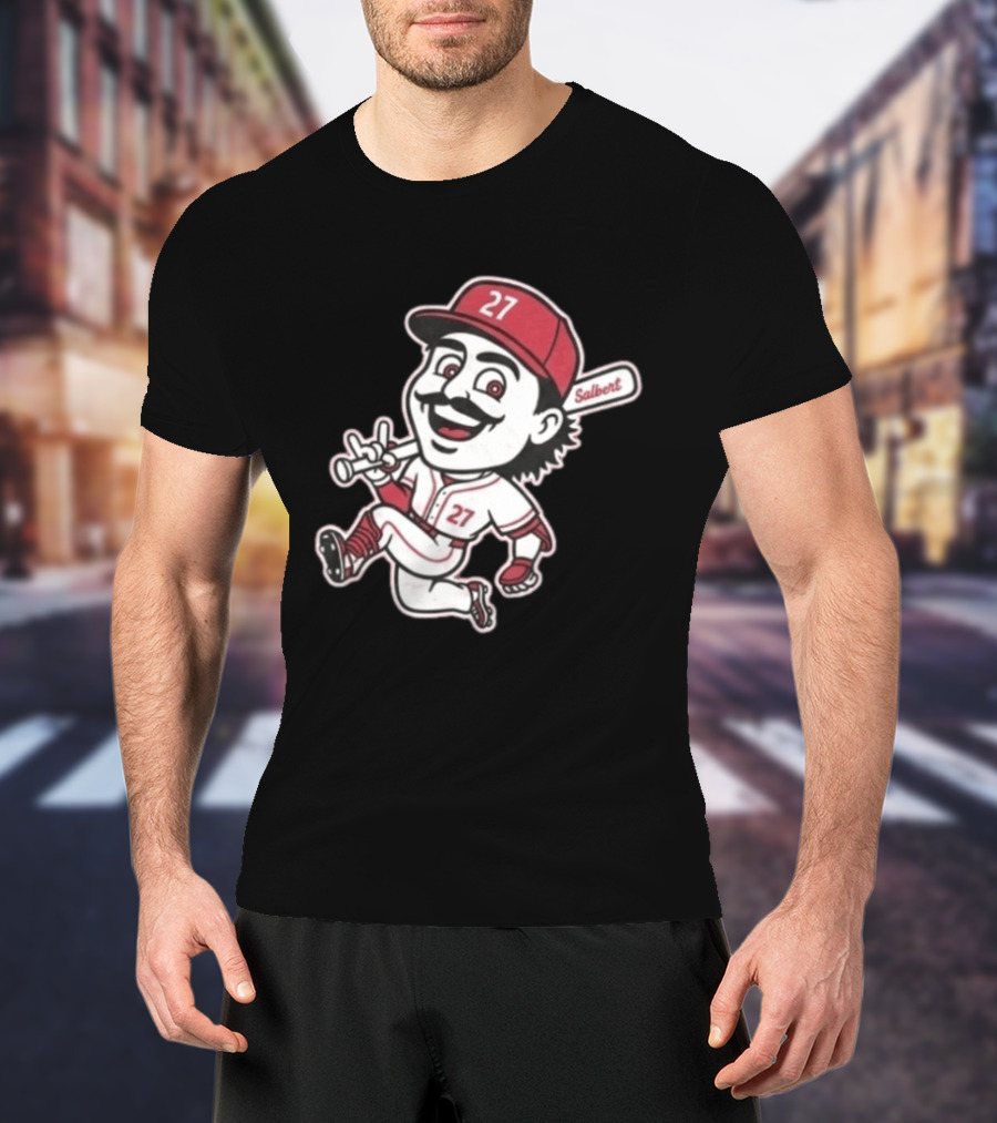 Sal Stewart Cartoon Baseball Character Number 27 Salbert T-Shirt