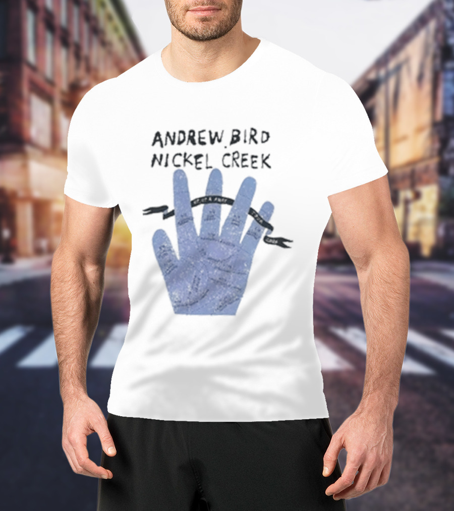 Andrew Bird Nickel Creek Blue Hand Visual T-Shirt