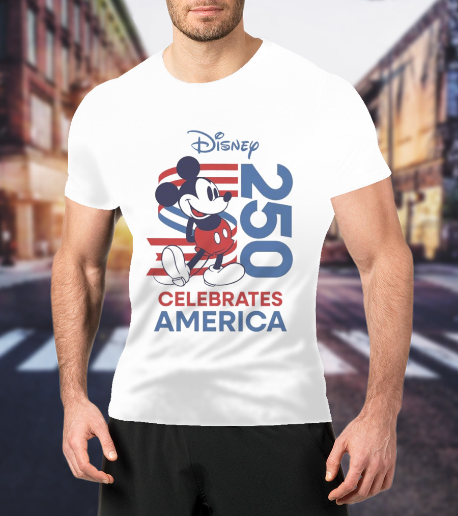 Disney Celebrates America Mickey Mouse 250 USA Patriotic Vibe T-Shirt
