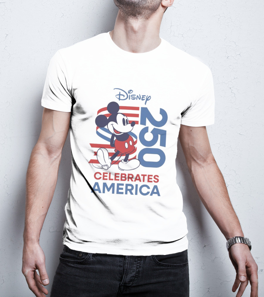 Disney Celebrates America Mickey Mouse 250 USA Patriotic Vibe T-Shirt