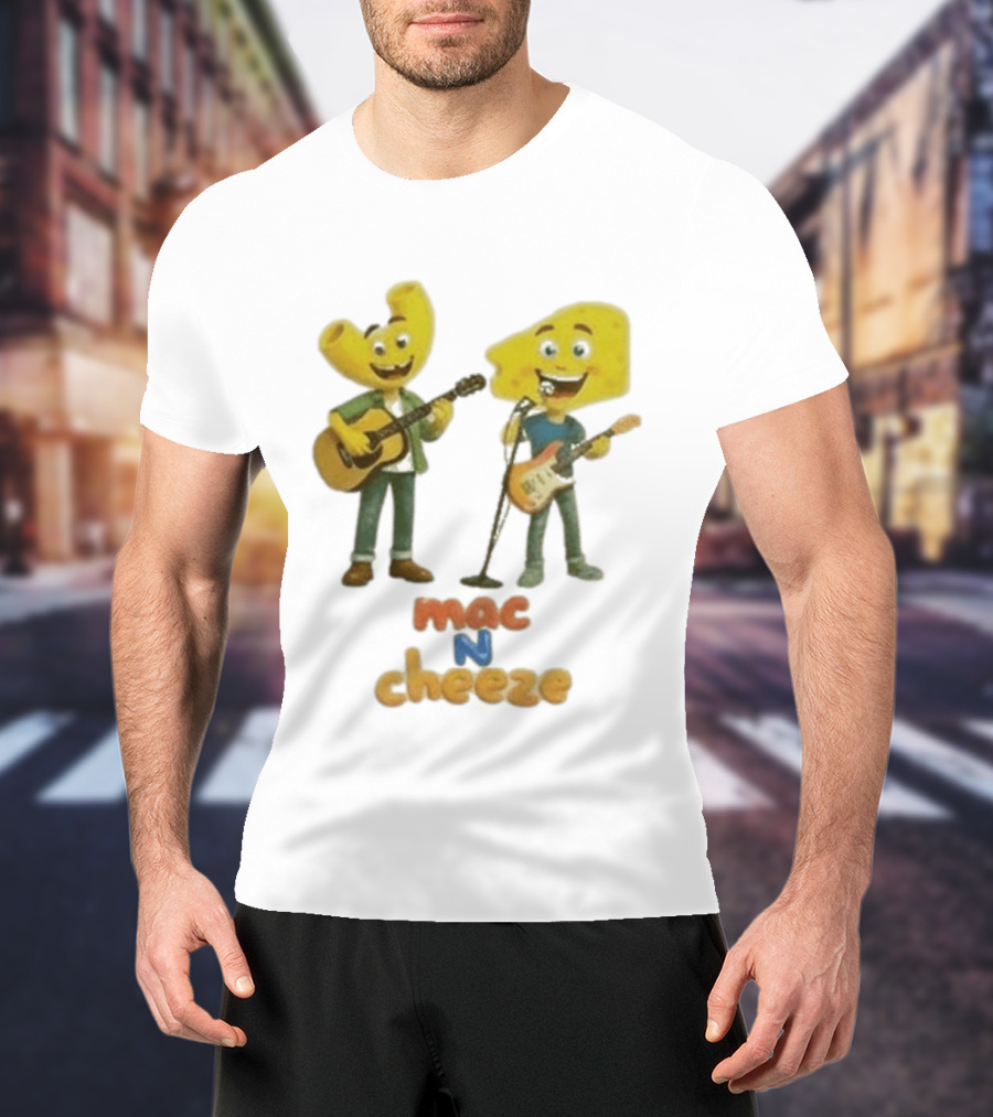 Nashville Predators Mac N Cheese Characters Guitar Duo T-Shirt