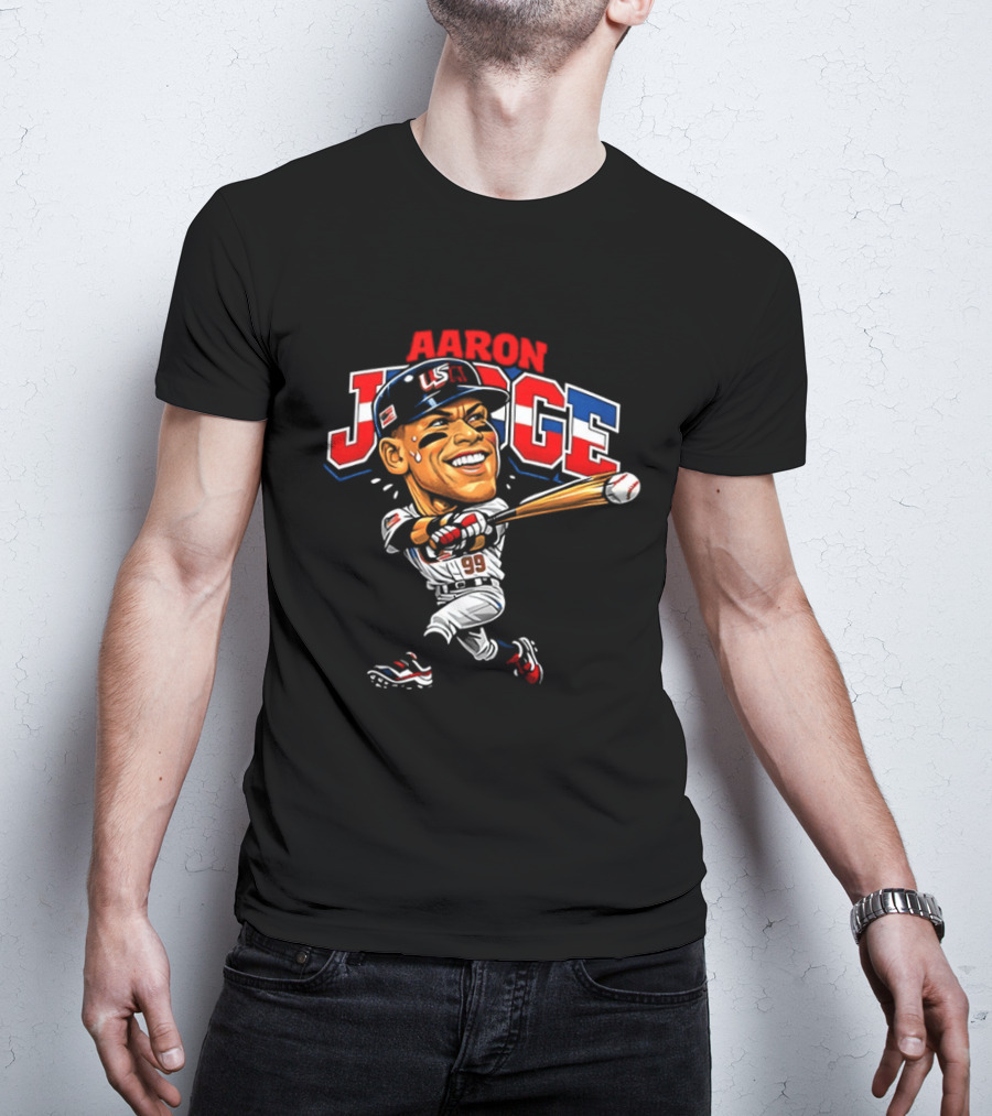 Aaron Judge USA Baseball Classic Swinging Caricature 99 T-Shirt