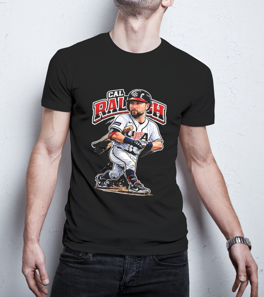 Cal Raleigh USA Baseball Classic Team Player Caricature T-Shirt